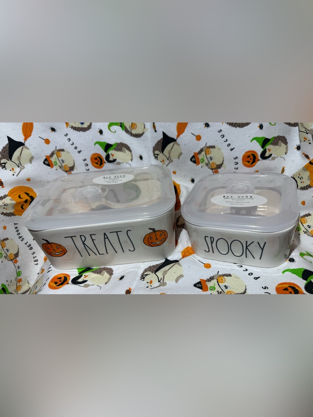 Rae Dunn TREATS & SPOOKY halloween food storage